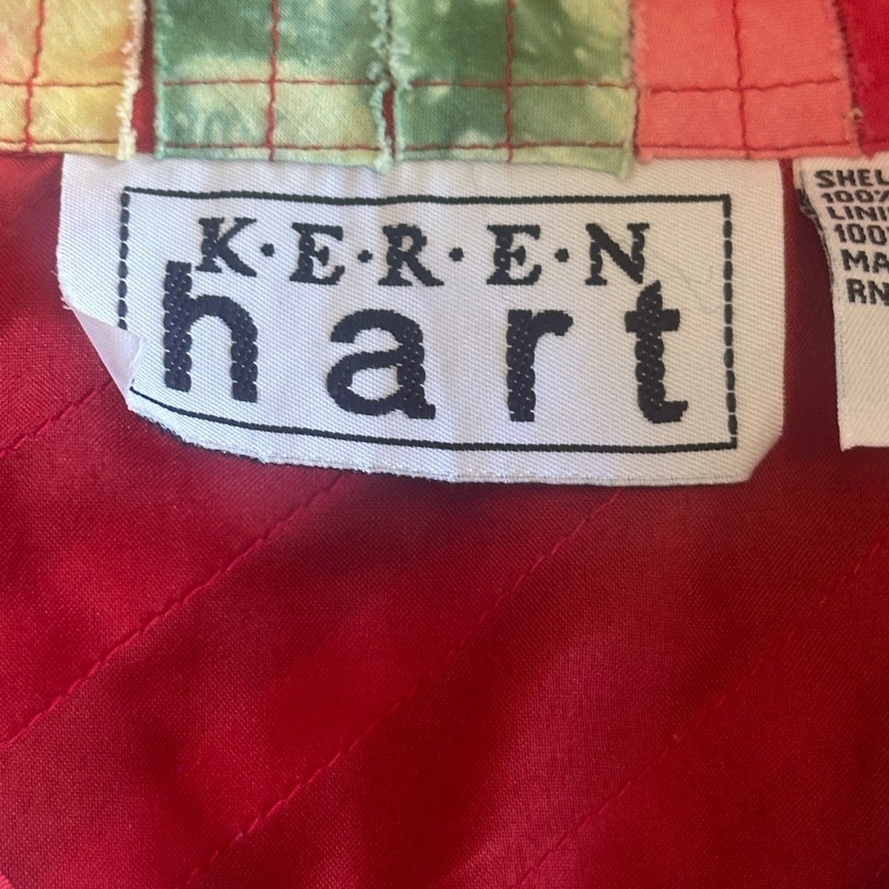 Keren Hart | Vintage Colorful Artsy Cotton Rainbow Jacket, Size L - Picture 6 of 10